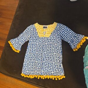 Mud Pie Blue and Yellow Kids Swim Coverup